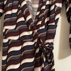 Sz 0 Ann Taylor Geometric wrap dress jersey NEW